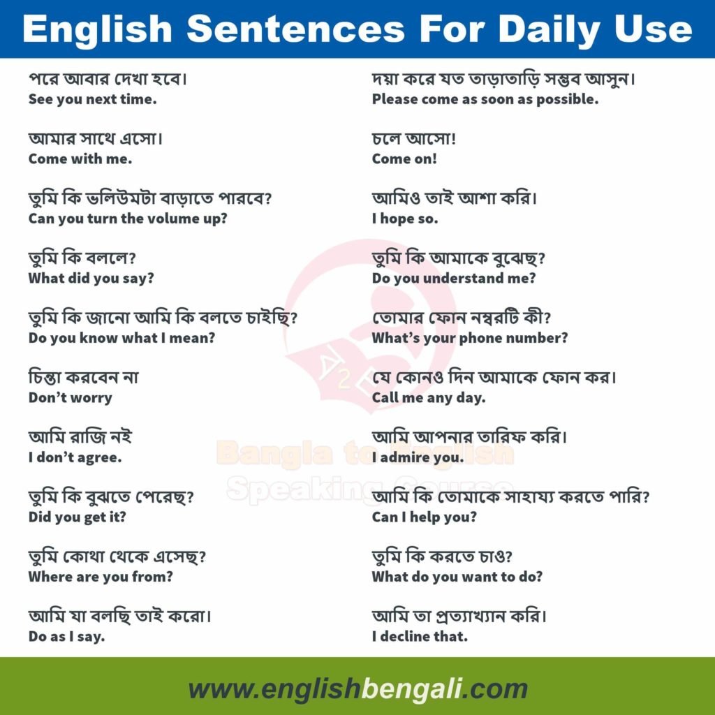 100 English Sentences Used In Daily Life 01