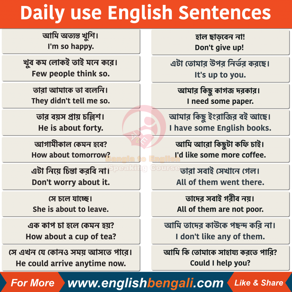 35 Daily use English sentences - Daily use sentences