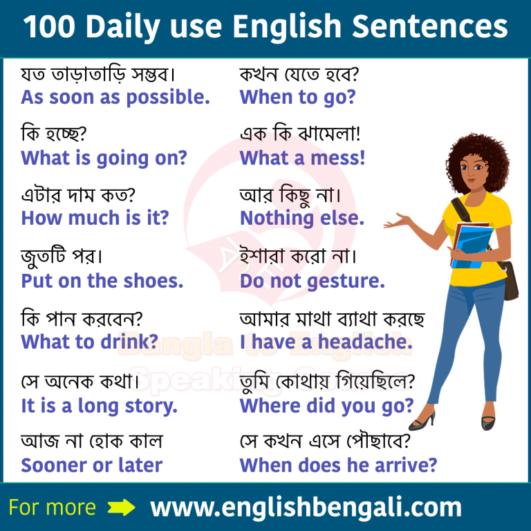 Daily use English Sentences 1-100