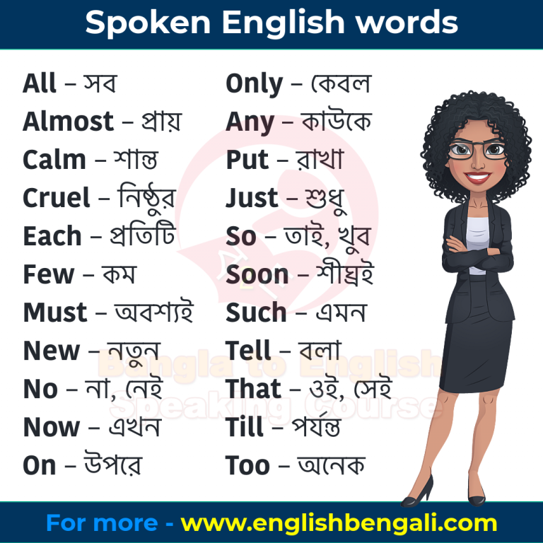 Daily use most common Words -Bangla to English Speaking Course