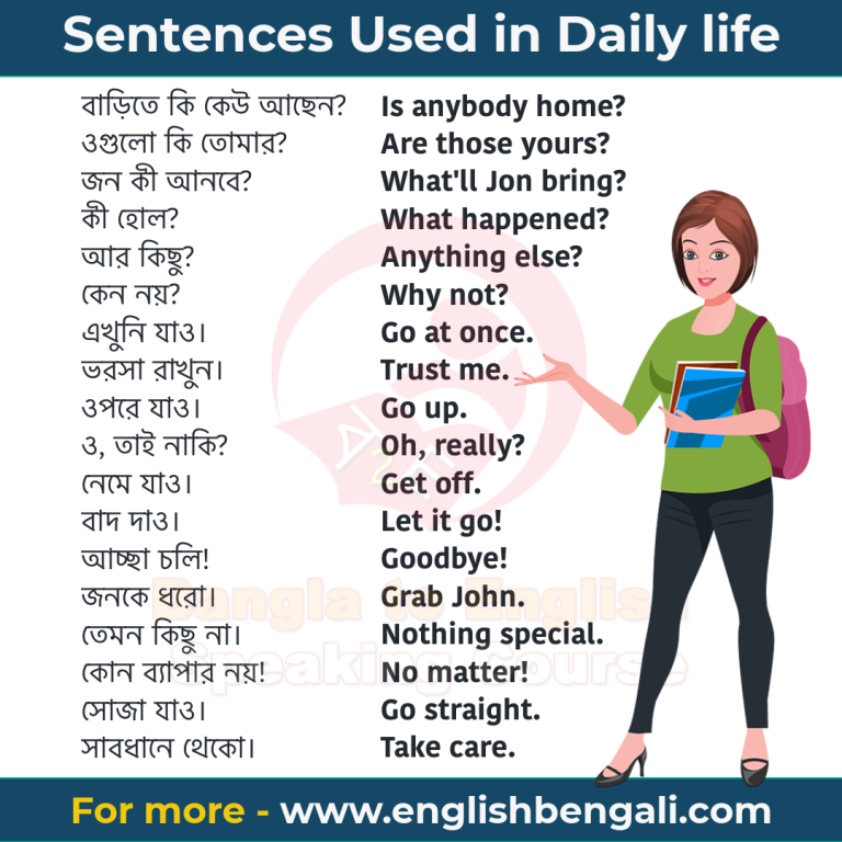 Spoken English Course In Bengali - Most Common Daily use English Sentences