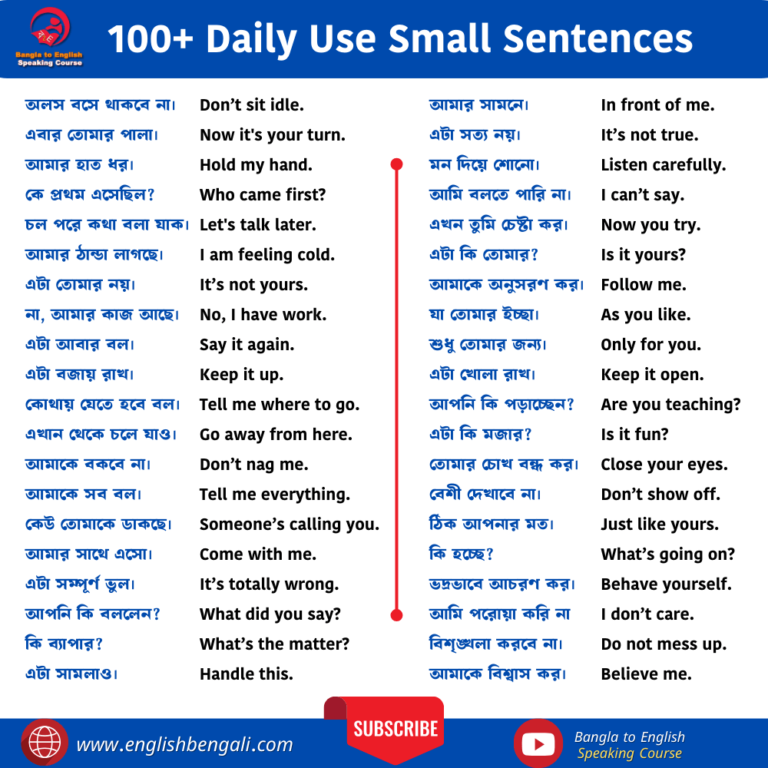 100-Daily-Use-Small-English-Sentences-Bangla-to-English-Speaking-Course
